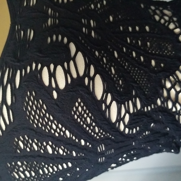 Intimately Free People Black Medallion Crochet Bodycon Dress Size XS - Picture 6 of 14